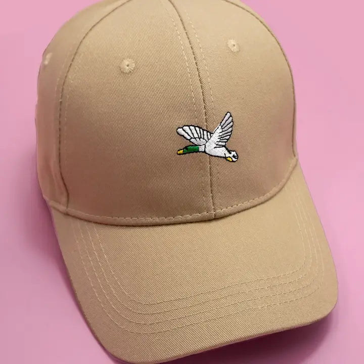 Tan Mallard Duck Embroidered Ball Cap