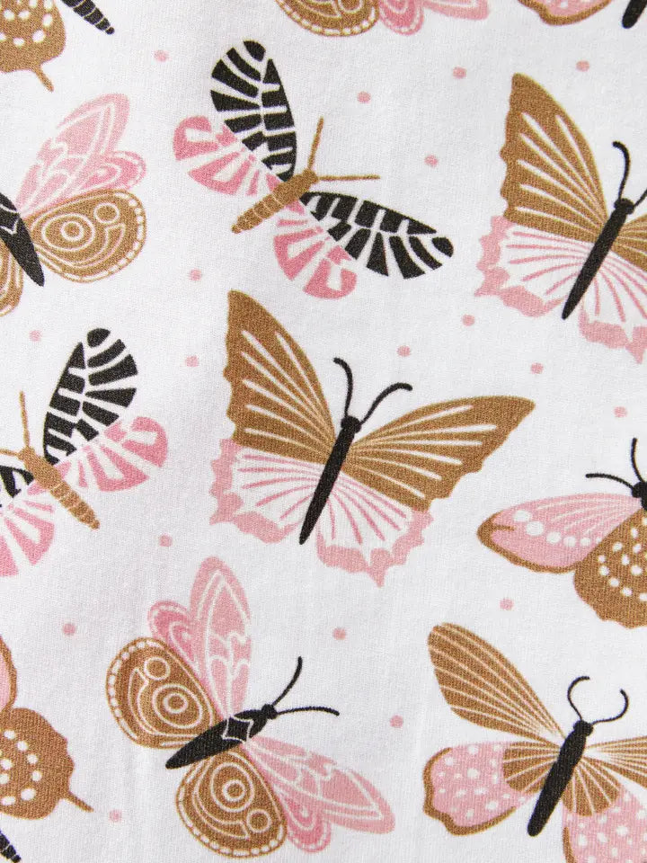 Pink Butterfly Zip Up Onesie