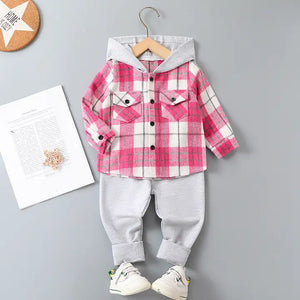 Pink Plaid Shacket + Pant Toddler Outfit