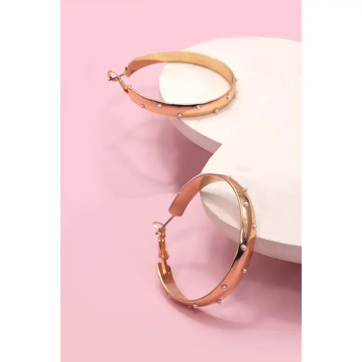 Pearl Studded Hoop Earring