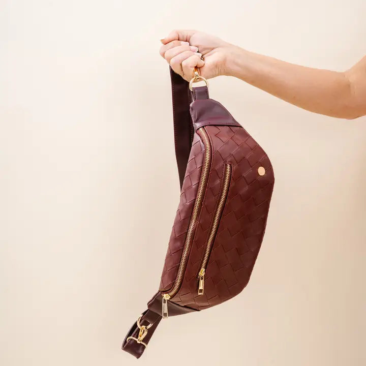 Plum Woven Belt Bag