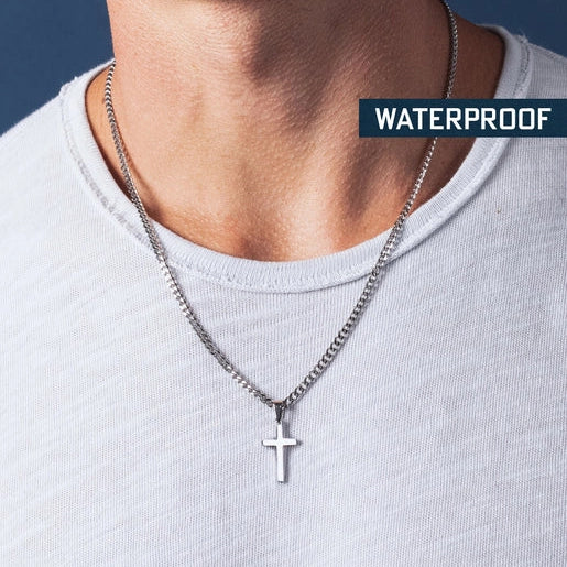 Mens Stainless Steel Cross Necklace