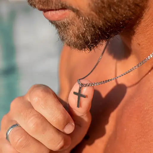 Men's Waterproof Stainless Steel Cross Necklace