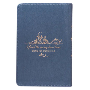 Devotional For Mr. & Mrs. Blue Faux Leather