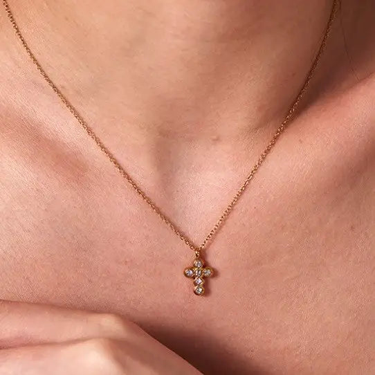 18K Stainless Steel Cross Necklace