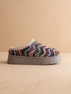 Oasis Society Brandi Multi Color Chevron Knit Platform Mule