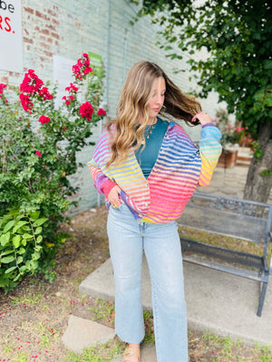 Bucketlist Space-Dye Striped Cardigan