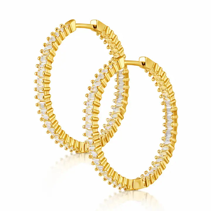 Sahira Radiant Cut Hoop Earrings