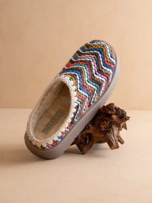 Oasis Society Brandi Multi Color Chevron Knit Platform Mule