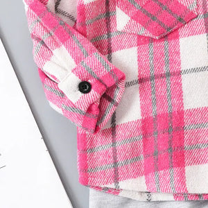 Pink Plaid Shacket + Pant Toddler Outfit