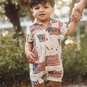 Burt's Bees Baby American Flag Baby Boy Romper