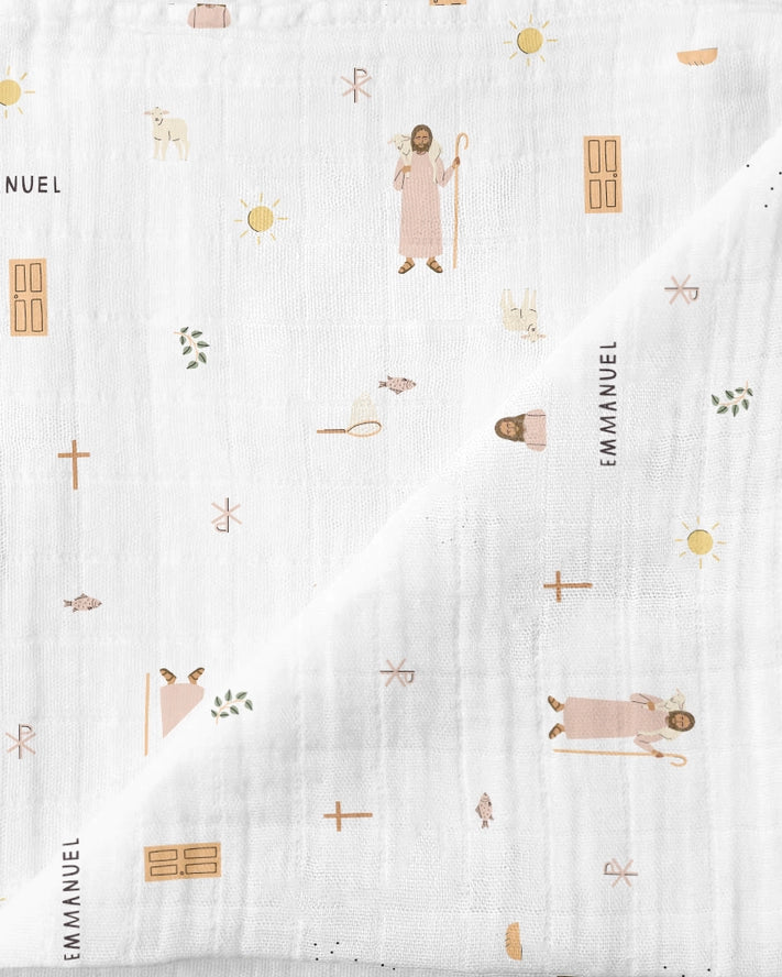 Jesus Muslin Swaddle Baby Blanket