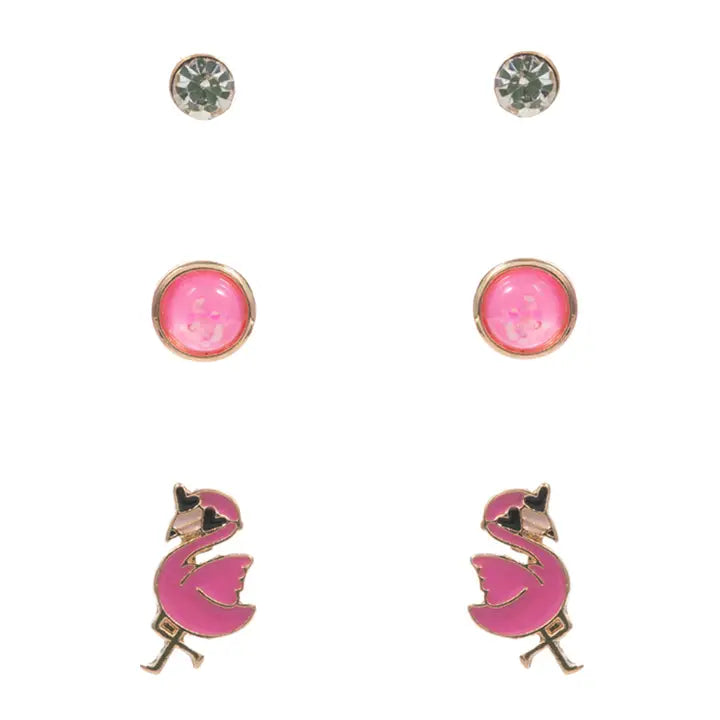 Flamingo Stud Earring Set