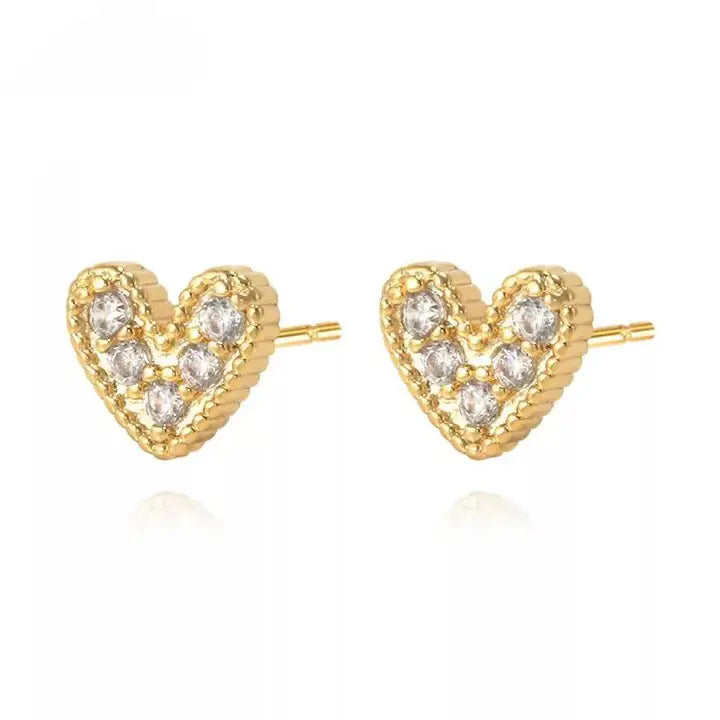 Sahira Nia Pave Heart Studs