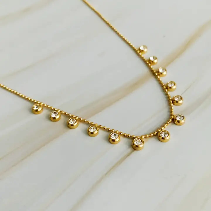 Gold Bezel Stone Necklace