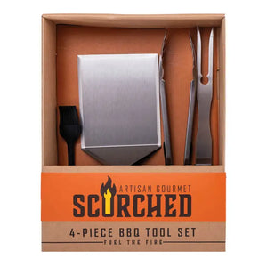 Mad Man Scorched 4-Piece Bbq Tool Set