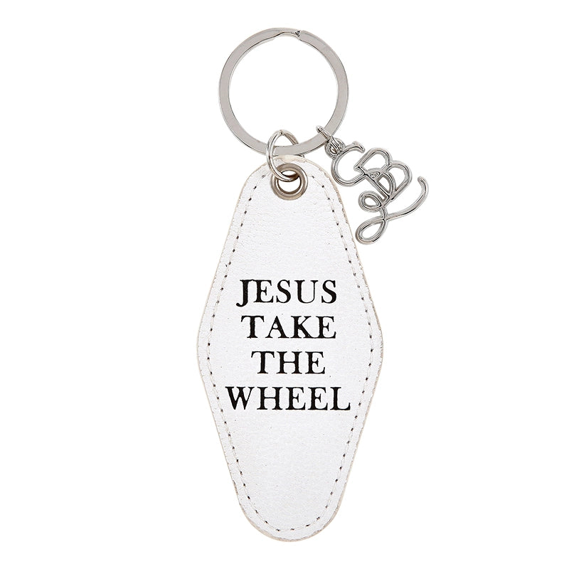 Jesus Take The Wheel Motel Keychain