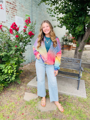 Bucketlist Space-Dye Striped Cardigan