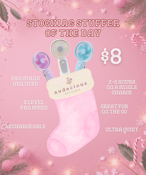 Christmas in July Portable Hand Fan with Stand
