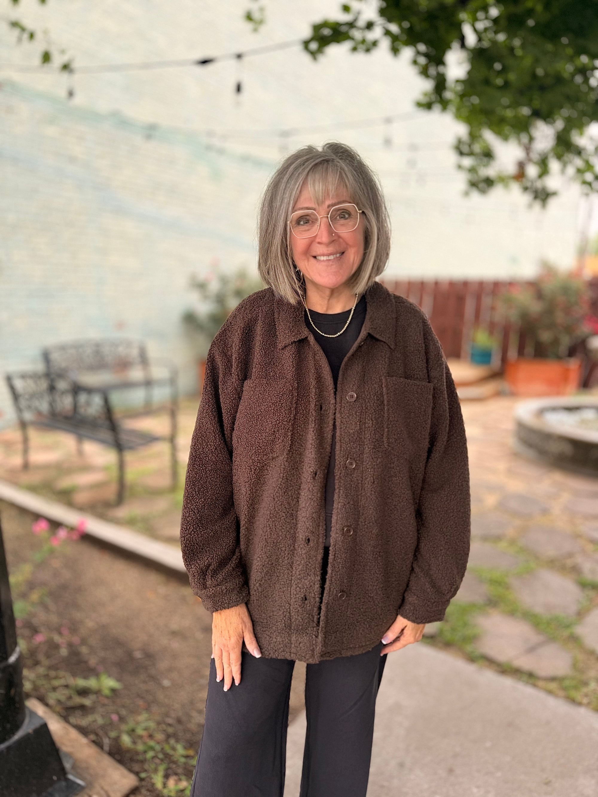 Mono B Espresso Sherpa Shacket