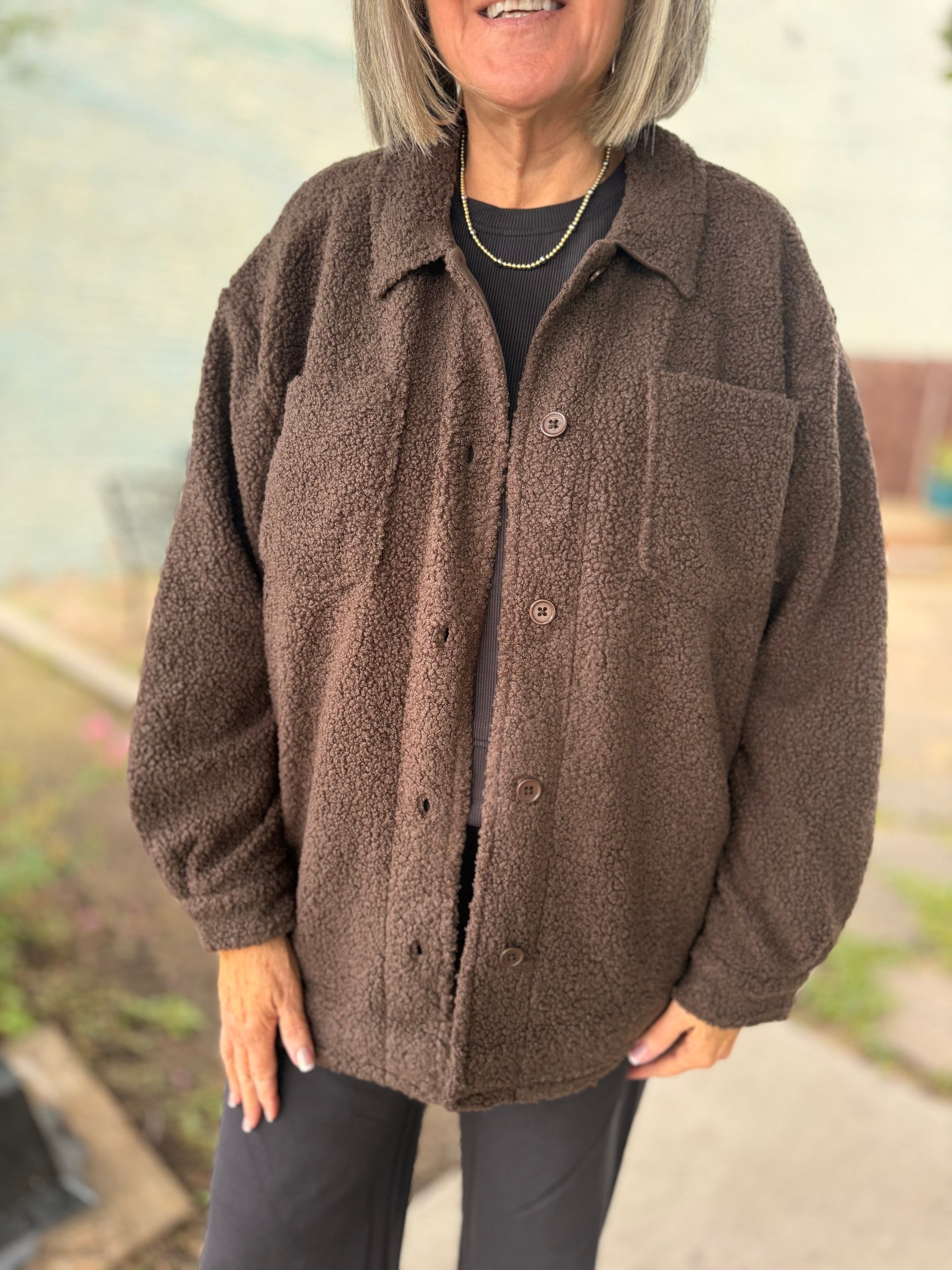Mono B Espresso Sherpa Shacket