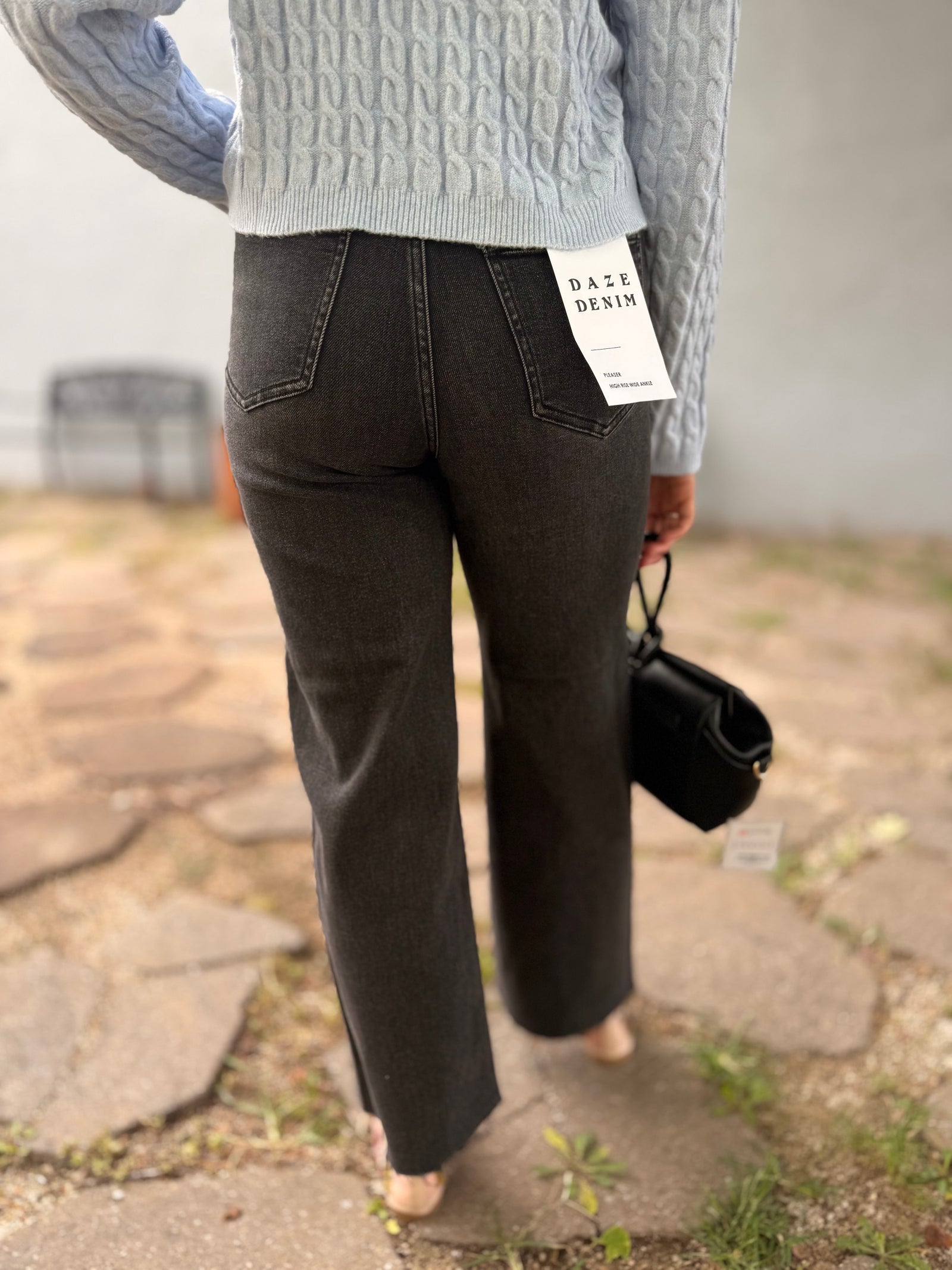 Daze Twilight High Rise Wide Leg Pleaser Jean