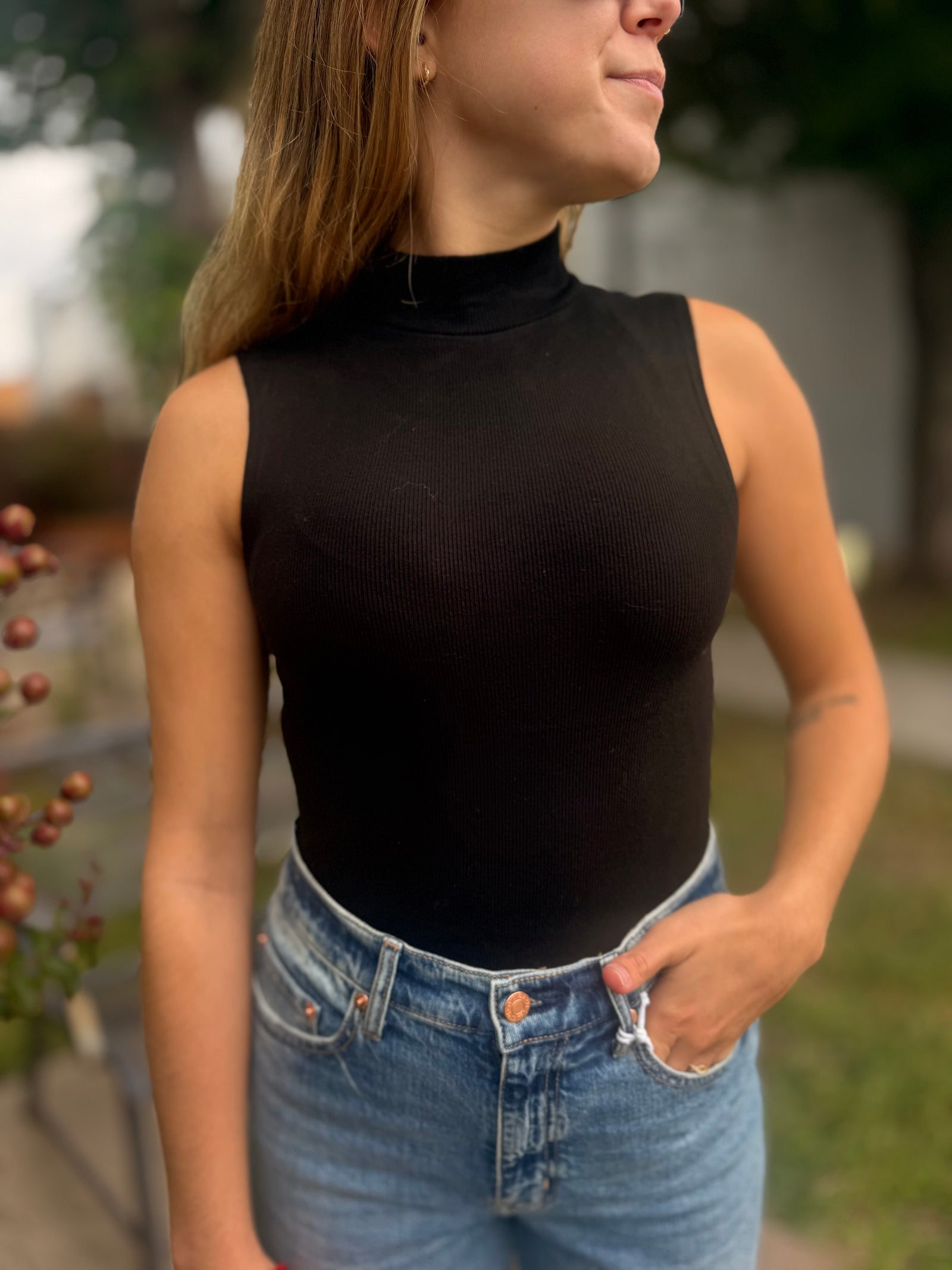 Sleeveless Mock Neck Bodysuit