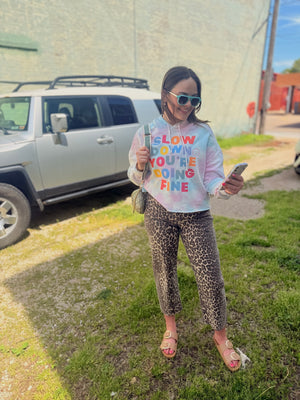 Slow Down Cropped Tie Dye Hoodie