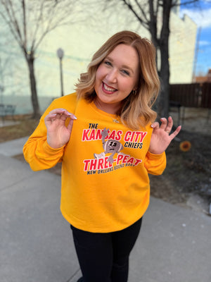 Golden KC Chiefs 3-Peat Sweatshirt