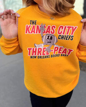 Golden KC Chiefs 3-Peat Sweatshirt