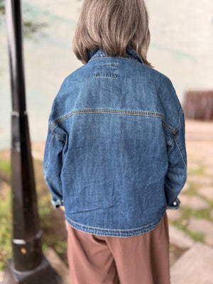 Risen Dark Wash Relaxed Fit Denim Shacket
