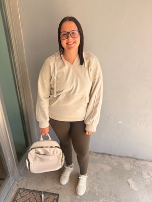 Fleece Mixed Texture Hoodie