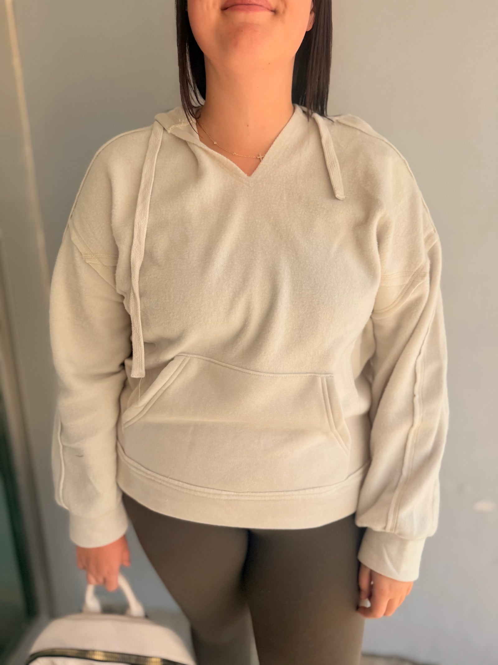 Fleece Mixed Texture Hoodie