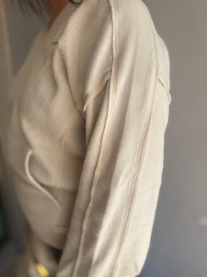 Fleece Mixed Texture Hoodie