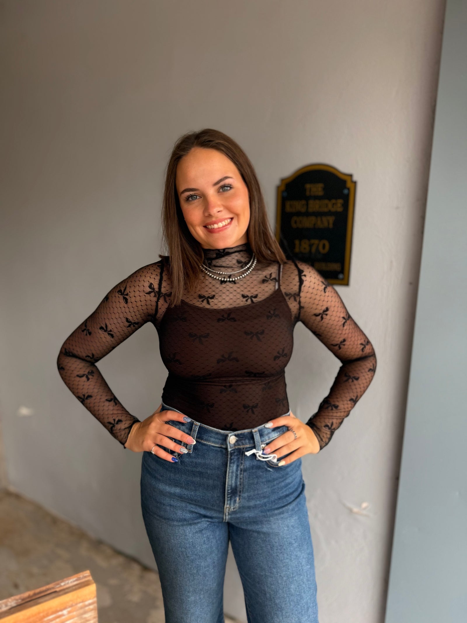 High Neck Fitted Sheer Layering Top