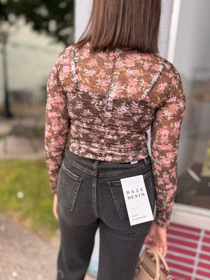 High Neck Fitted Sheer Layering Top