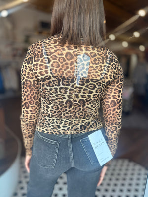 High Neck Fitted Sheer Layering Top