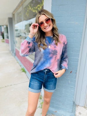 Christmas in July Terry Knit Tie Dye Pullover