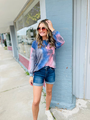 Christmas in July Terry Knit Tie Dye Pullover