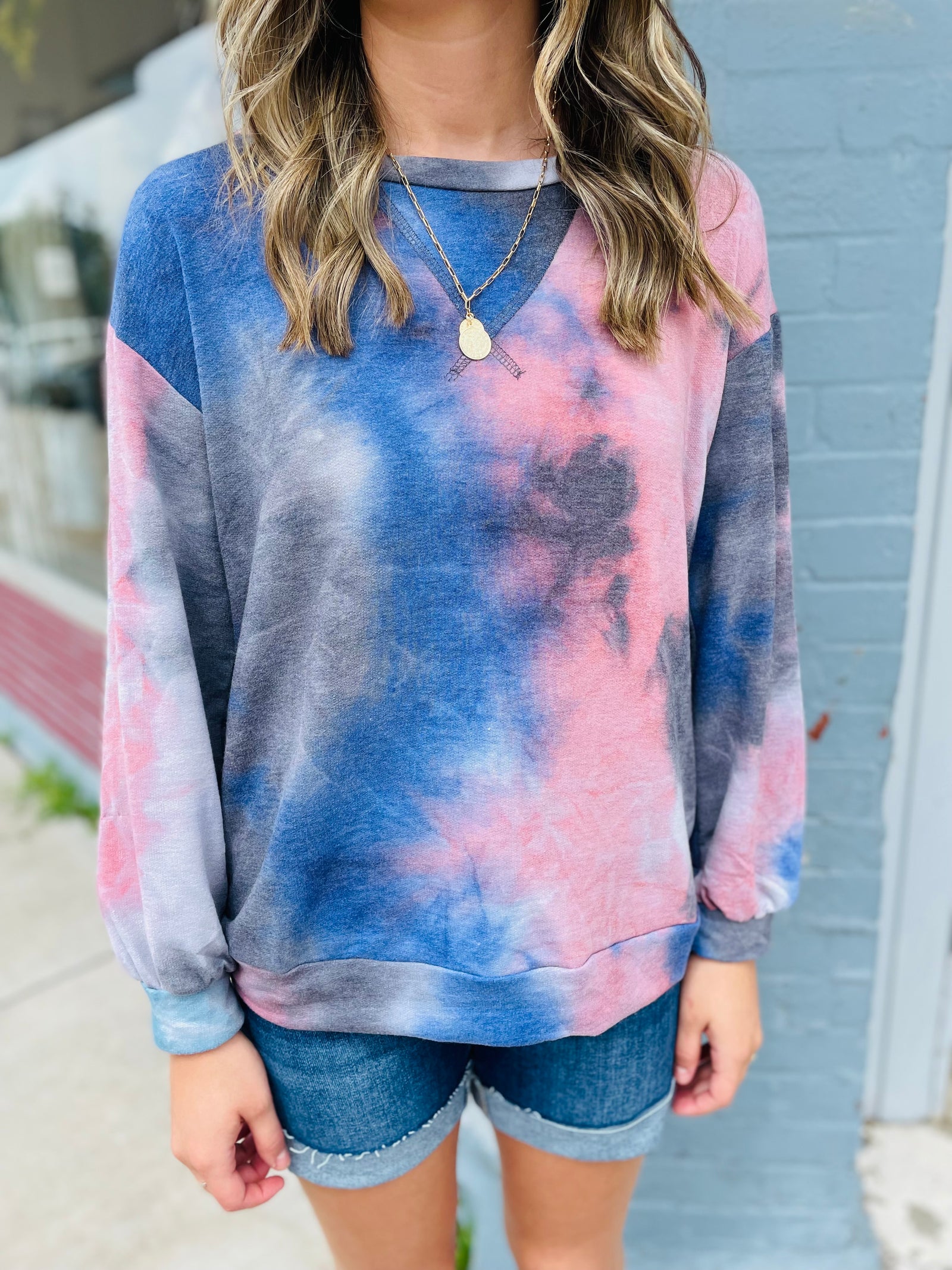 Christmas in July Terry Knit Tie Dye Pullover