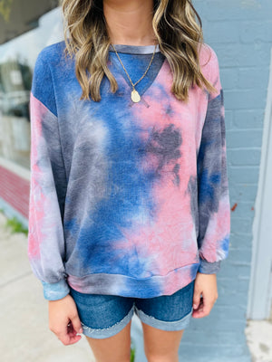 Christmas in July Terry Knit Tie Dye Pullover