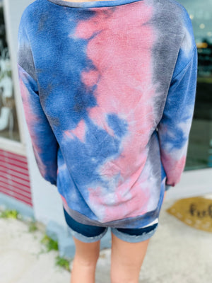 Christmas in July Terry Knit Tie Dye Pullover