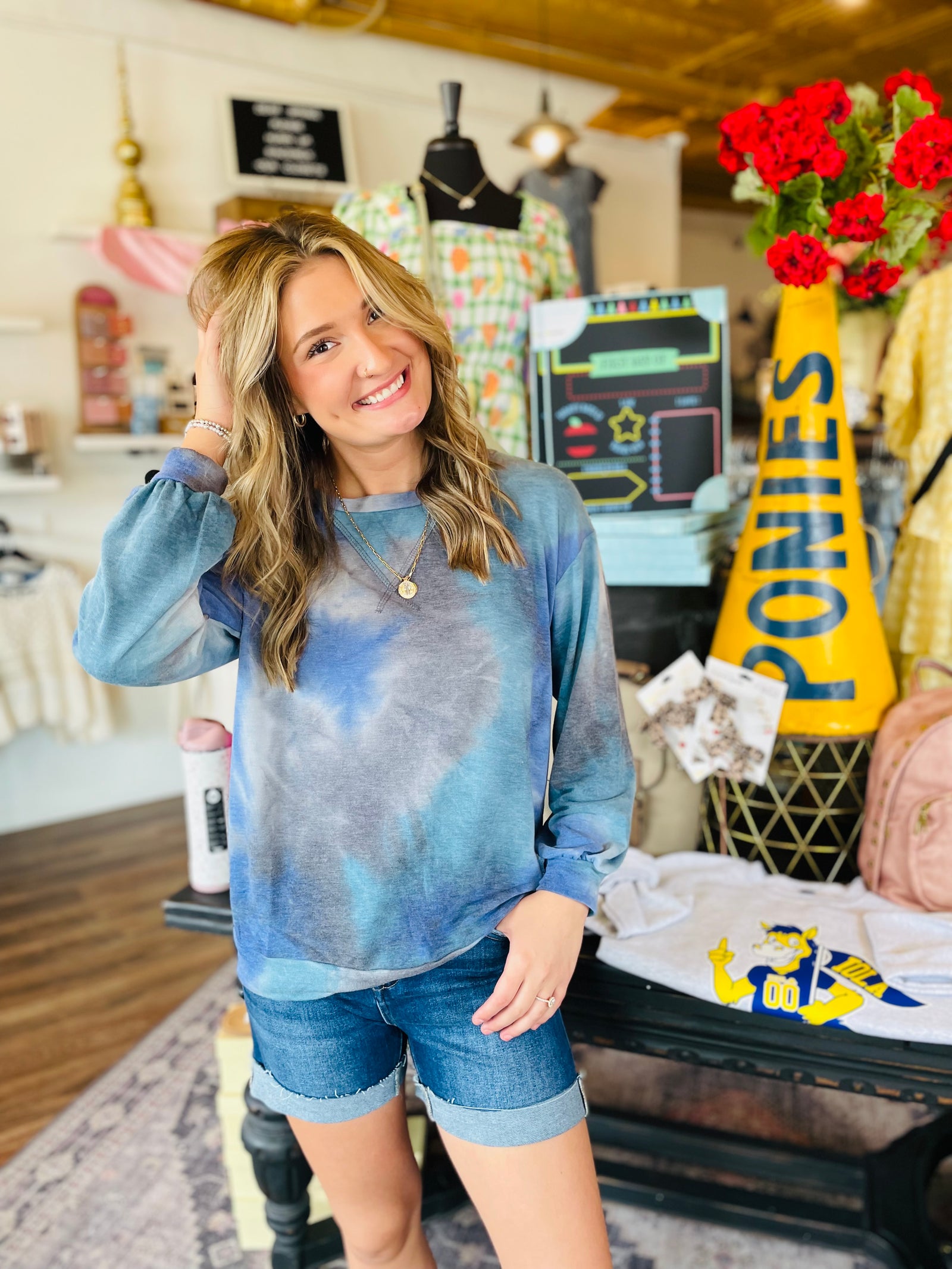 Christmas in July Terry Knit Tie Dye Pullover