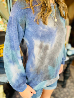 Christmas in July Terry Knit Tie Dye Pullover