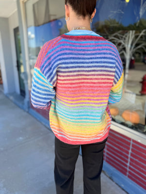 Bucketlist Space-Dye Striped Cardigan