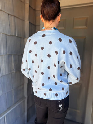 Blu Pepper Polka Dot Button Front Cardigan