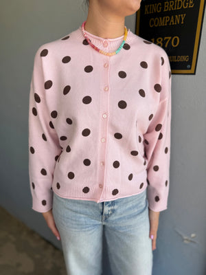 Blu Pepper Polka Dot Button Front Cardigan