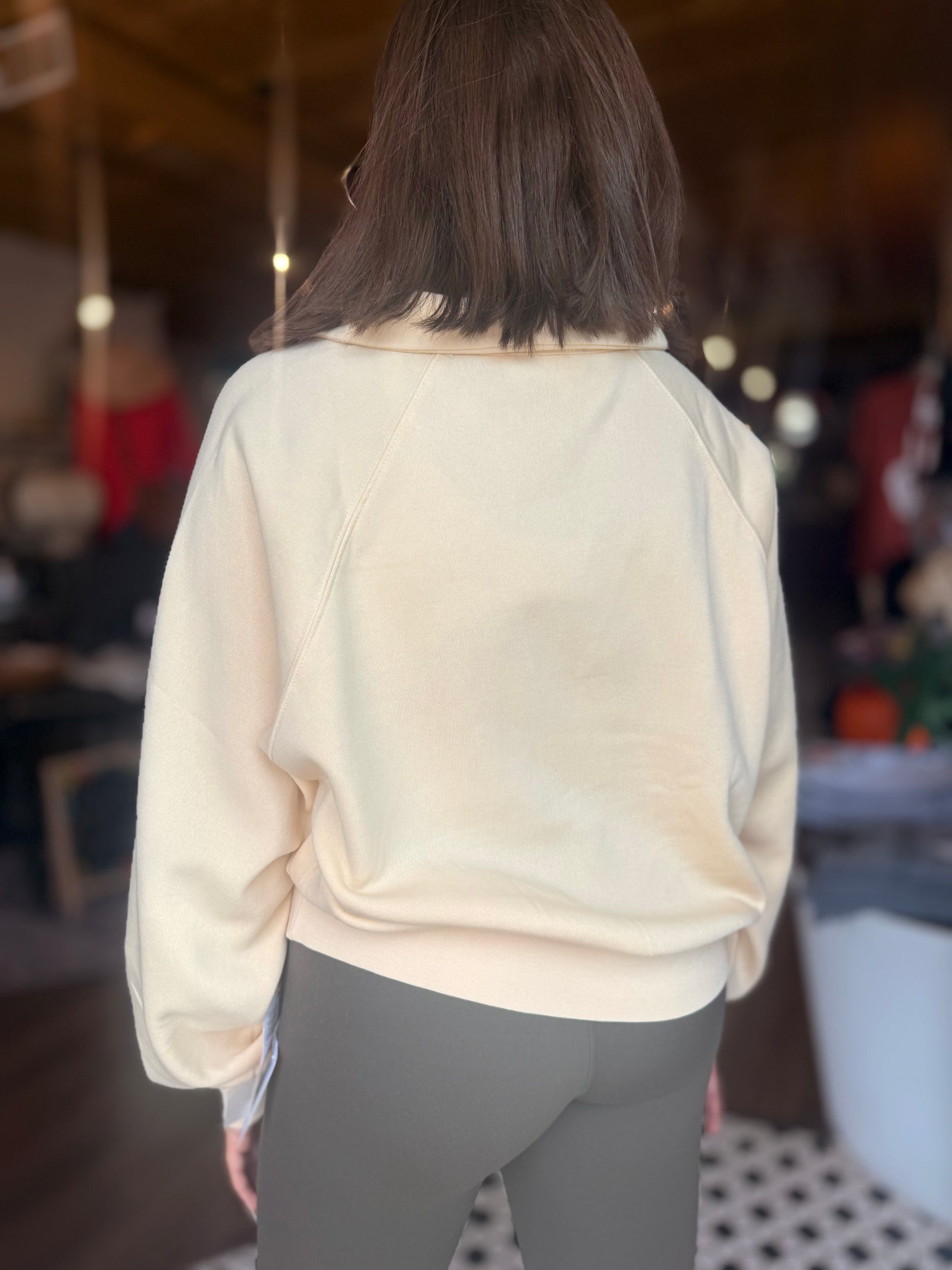 Cream Raglan Sleeve Pullover Top
