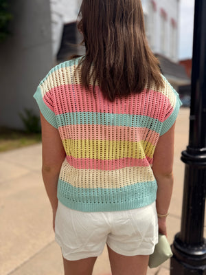 Sage + Fig Pastel Boardwalk Knit Top