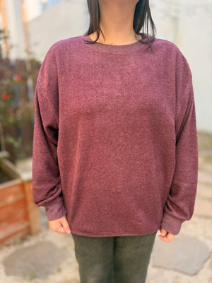Oversized Brushed Crewneck Casual Sweatshirt